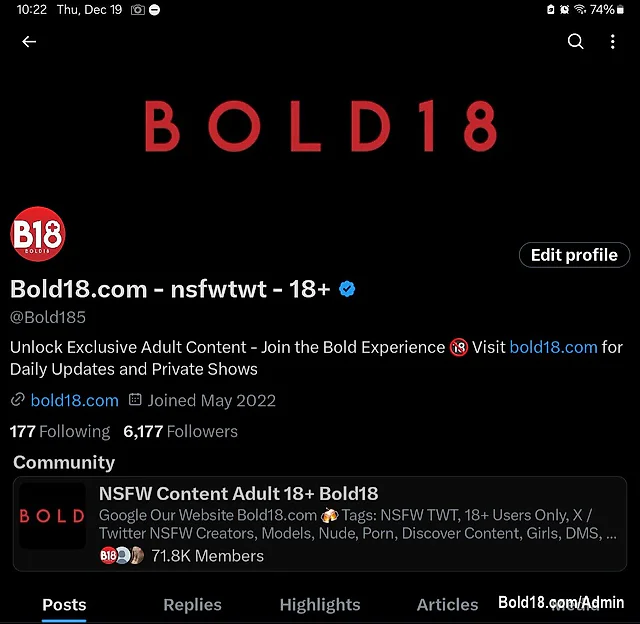 Weve updated Bold18 to allow users to chat & post regardless of being verified. Can now use DMS effectively on the site. Also